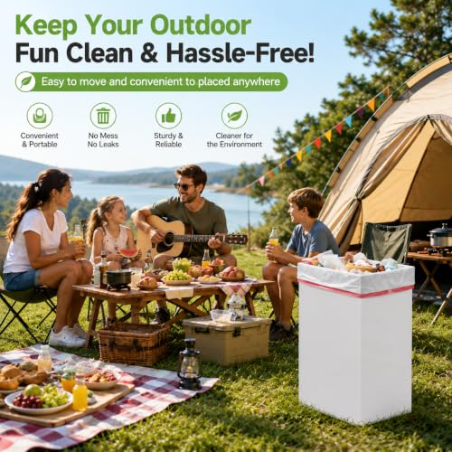 6 Pack 13 Gallon Disposable Pop Up Trash Cans for Parties and Events