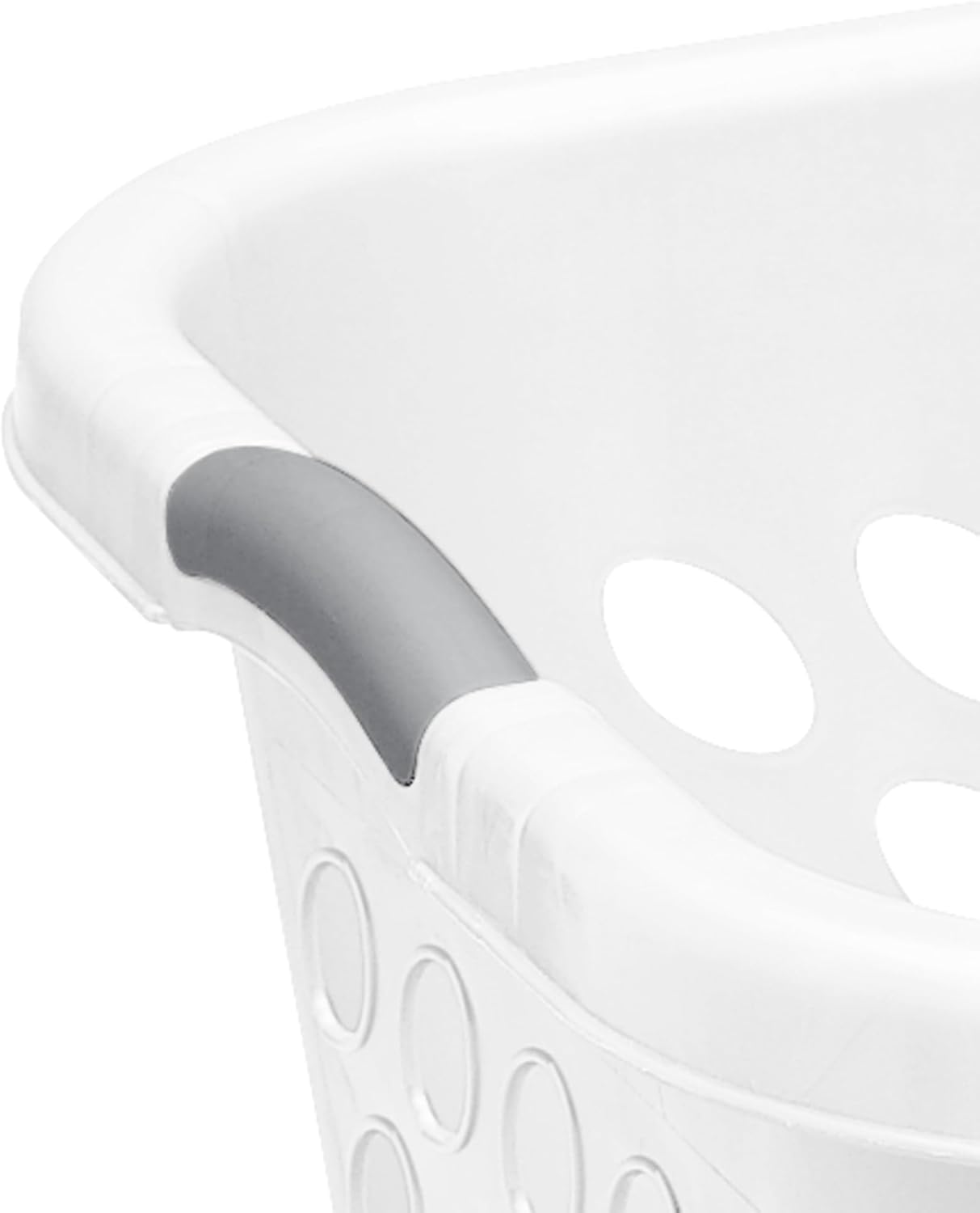 Skiennix Square Laundry Basket - Durable Plastic Hamper in White | 1.5 Bushel Capacity