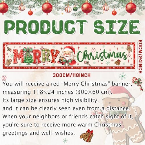 Large Christmas Yard Banner - Outdoor Holiday Decorations for Yard & Porch