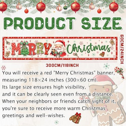 Large Christmas Yard Banner - Outdoor Holiday Decorations for Yard & Porch