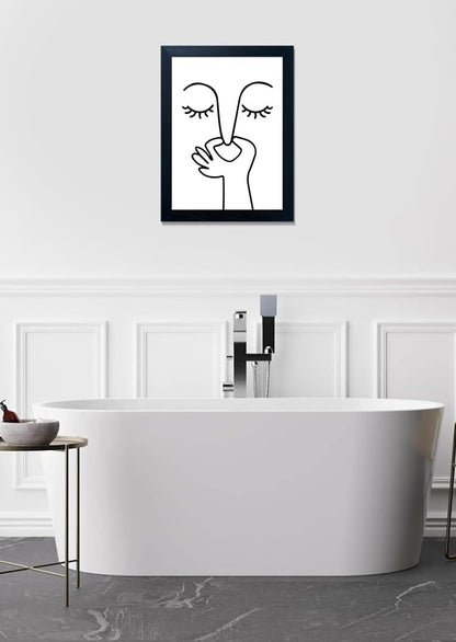 Regine Switzerland Black and White Bathroom Wall Art - Humorous Canvas Print for Modern Decor