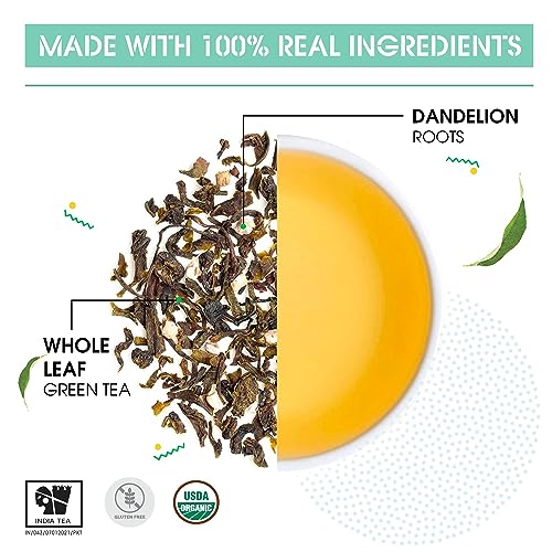 Teabox Organic Dandelion Green Tea 25 Teabags | Made with 100% Whole Leaf & Natural Dandelion Roots