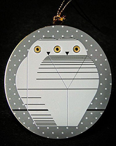 Charley Harper Brass Twowls Christmas Ornament - Holiday Decor & Pendant