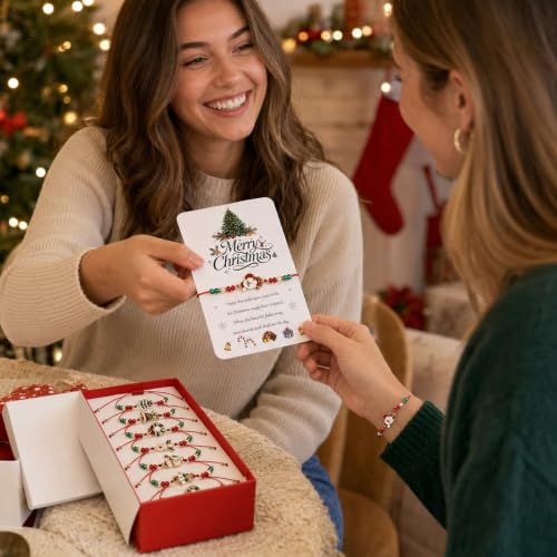 Christmas Wish Bracelets Set with Wish Cards - 6 Styles for Holiday Gifts