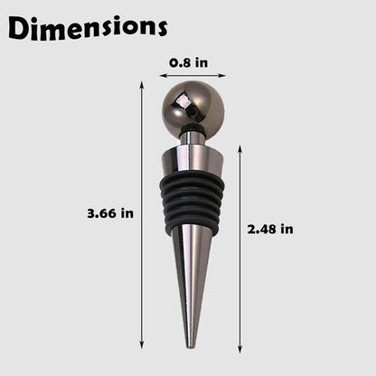 4-Pack Wine Stoppers, Stainless Steel Wine Bottle Stoppers with Silicone, Reusable Bottle Stooper, Beverage Stopper, Leak Proof Keep Fresh Suitable for Standard (Black)