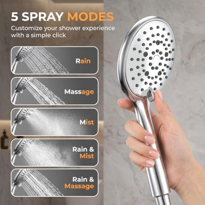 FEELSO High Pressure Handheld Shower Head Chrome - Shower Head Only