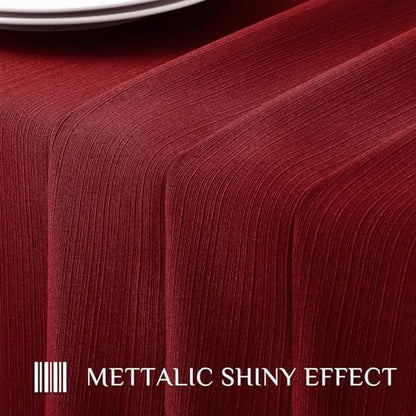 Softalker Red Geometric Line Christmas Tablecloth 60 x 104 Inch Waterproof & Washable