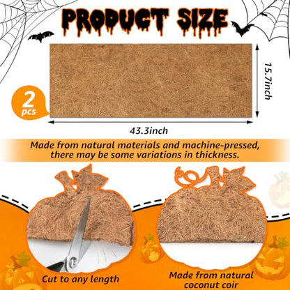 2 Pack Coconut Coir Mats for Halloween Village Decor - Natural Rustic Pathways