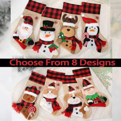 Personalized Christmas Stockings for Family - Custom Holiday Decor - Style 1