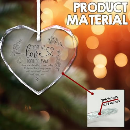 Heart-Shaped Memorial Ornament - Love & Remembrance Gift, 3-Inch Crystal Decoration