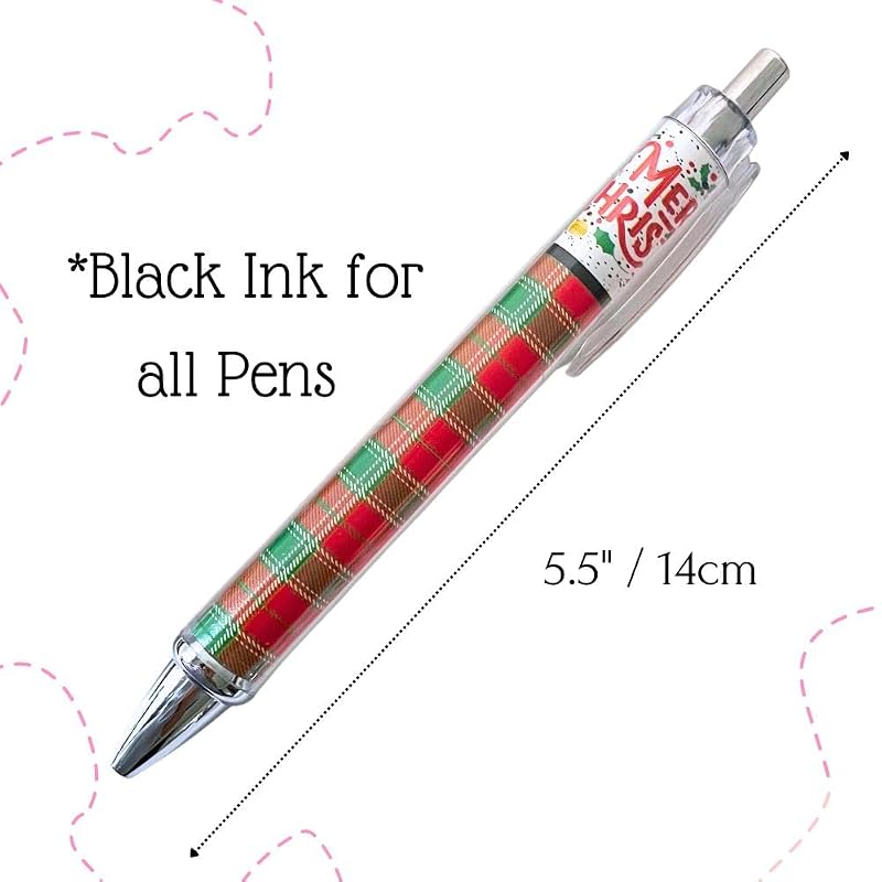 10pc Christmas Pens Set – Santa, Snowman, Gingerbread & More – Festive Office Stationery (Variation: Christmas)