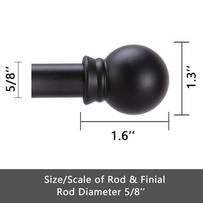 GXOACKJ Curtain Rods for windows 32-48 inch, 5/8 inch Decorative Curtain Rod Set, Matte Black Splicing Heavy Duty Metal Curtain Rod with Brackets