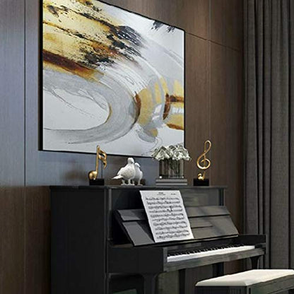 Set of 3 Music Note Resin Decor Statues - Modern Gold Home & Office Ornaments