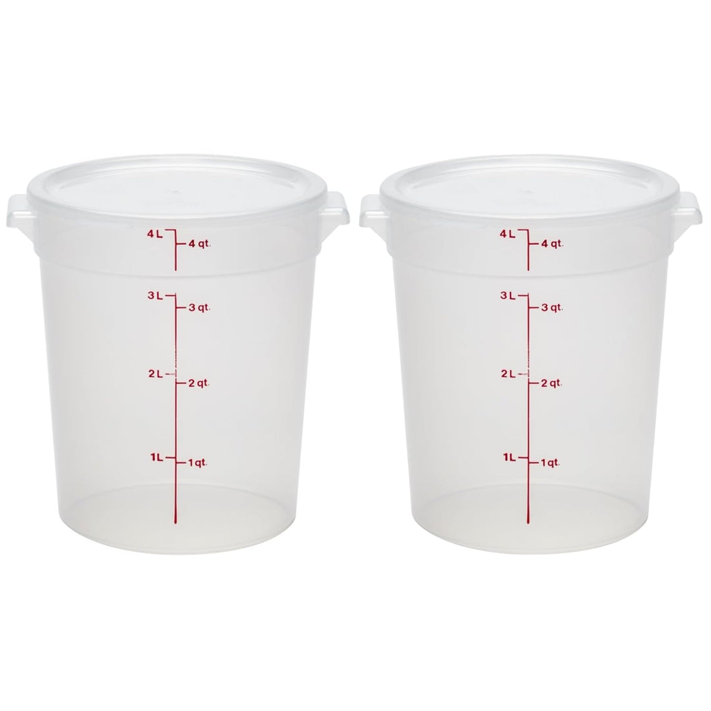 Cambro Food Storage Containers - BPA-Free 4 Quart Buckets with Lids for Dough Proofing & Brining | 2 Pack