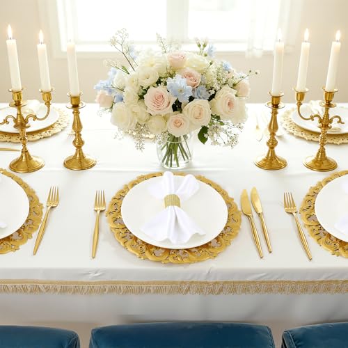 Maxdot 24 Gold Mirror Charger Plates 13 Inch Baroque Dinner Decor Set