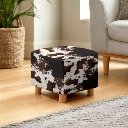 Brown Cow Print Wingback Chair & Ottoman Cover Set - Stretchy Furniture Protector