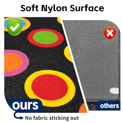 Colorful Circles Classroom Rug 5' x 7'6" for Preschool & Daycare, Seats 20 - Variation of THIS listing