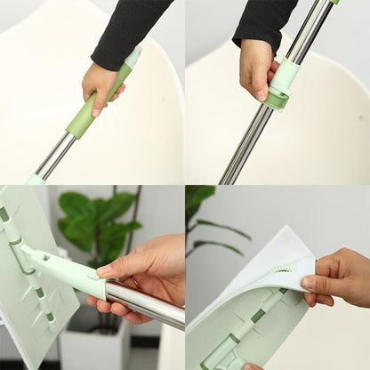 Magic Sponge | 60" Adjustable Mop with Flexible 13" Flat Head & Microfiber Pad for Effortless Cleaning