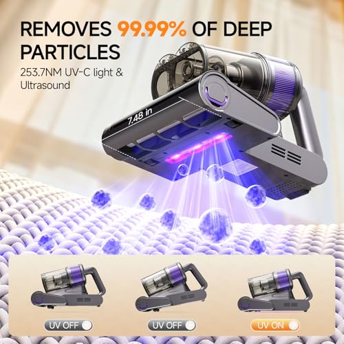 FEPPO Mattress Vacuum Cleaner PRO 4-in-1 UV-C Bed Vacuum Gray/Purple