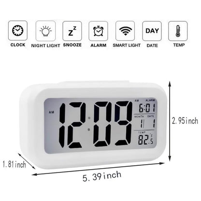 Digital Alarm Clock with Large Display, Snooze & Indoor Temperature