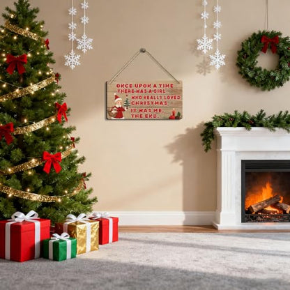 Vintage Christmas Farmhouse Wall Sign - Girl Who Loves Christmas - 6x12 Inch - Variation 01XmasGirl