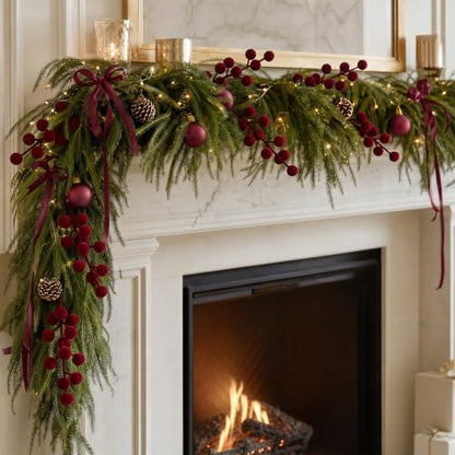 60 Pcs Burgundy Christmas Holly Berry Stems - 8 Inch / Holiday Decor