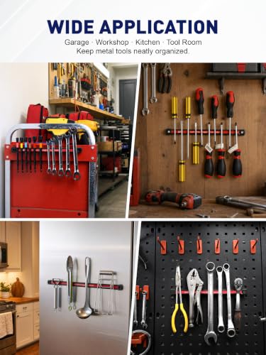 12-Inch Magnetic Tool Organizer Bar for Metal Tools, Heavy Duty