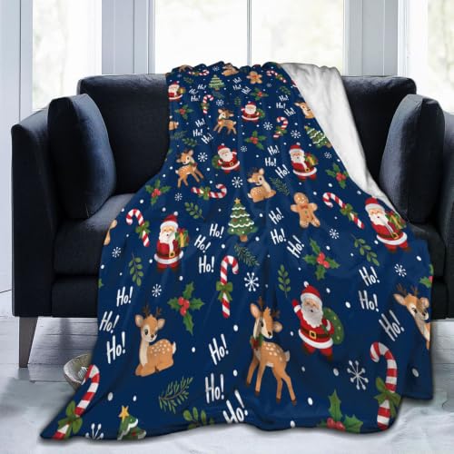 Christmas Santa Claus Throw Blanket Soft Cozy Plush Fleece 60x50 Inches - Holiday Decor