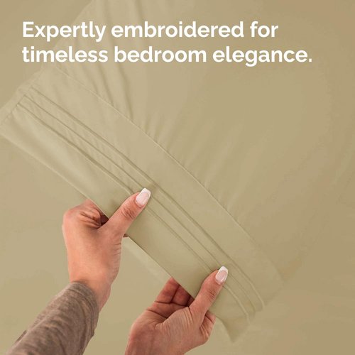 King Standard Pillow Cases Set of 2 - Ultra-Soft Hotel Quality Pillowcase Covers - Comfy, Cozy & Fade Free - Wrinkle Resistant - Machine Washable Pillow Protectors - 2 Piece Set - King Standard Beige
