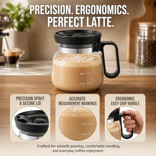 Coffee Pot Mug with Lid 16oz Glass Mini Coffee Pot Cup Spill-Resistant Travel Mug - Coffee Lovers Gift Variation of THIS listing