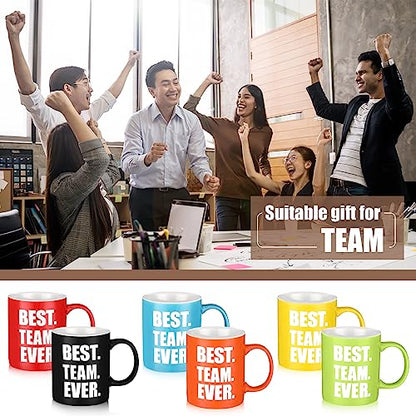 Multicolor Christmas Team Mugs Set - 12 oz Best Team Ever Gifts