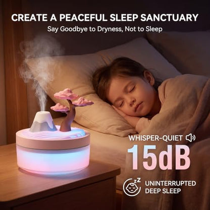 Cherry Blossom Cool Mist Humidifier with Night Light - Whisper-Quiet Home & Nursery Decor