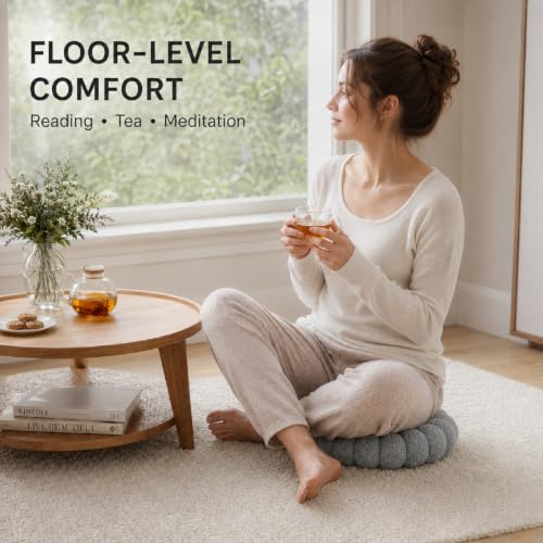 Dark Gray Ins-Style Bun Floor Cushion Lumbar Pillow Backrest Pad - Modern Decor