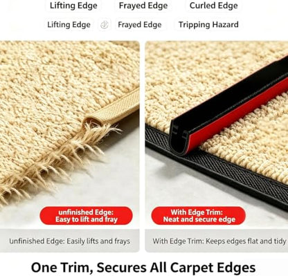 Carpet Edge Trim Protector 9.8ft Self-Adhesive Rug Transition Strip