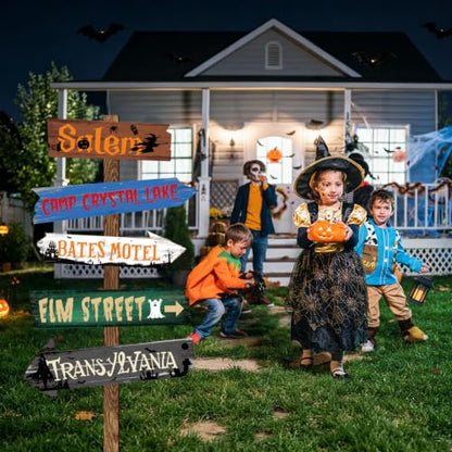 Halloween Directional Arrow Signs Set - Rustic Spooky Yard Decor, 20PCS BCUS-Halloween.Signs-Rustic