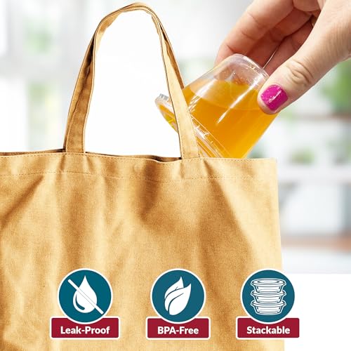 5.5 oz Disposable Food Storage Containers with Lids - Bulk Pack of 100