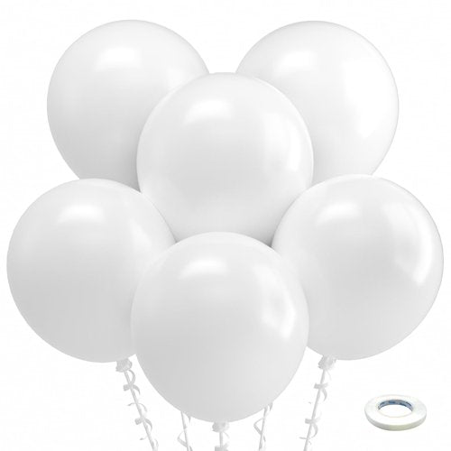 Bezente White Balloons 18 Inch - 30 Pack Large Thick White Balloons Big Round White Latex Balloons for Wedding Bridal Shower Anniversary Birthday Party Decorations