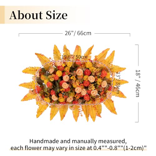 Fall Flowers for Cemetery Decorations Headstone Flower Saddle - Orange & Red