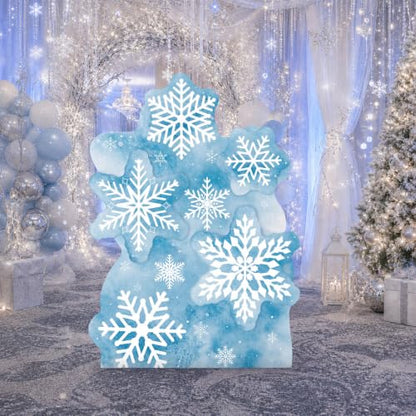 4 Ft Snowflake Stand Up Cutout Winter Wonderland Party Decor