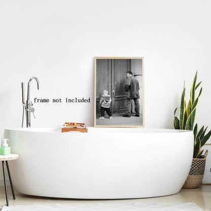 Big Daddy Bathroom Canvas Wall Art - Humorous Black and White Toilet Sign | 8x12 Inch Unframed Decor