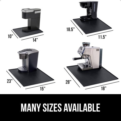 GORILLA GRIP Silicone Coffee Mat - Waterproof & Heat Resistant Espresso Machine Accessory | 11.5x18.6, Black