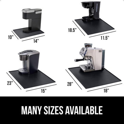 GORILLA GRIP Silicone Coffee Mat - Waterproof & Heat Resistant Espresso Machine Accessory | 11.5x18.6, Black