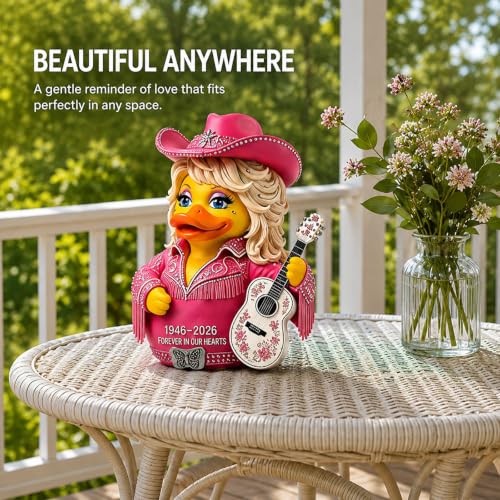 Dolly Duck Figurine - Country Chic Memorial Duck for Music Lovers - Variation #01