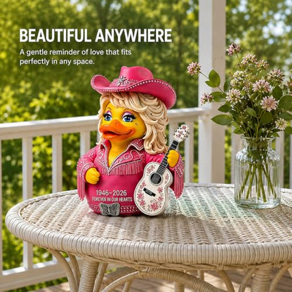 Dolly Duck Figurine - Country Chic Memorial Duck for Music Lovers - Variation #01