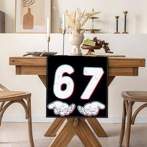 67 Meme Table Runner for Christmas Party Decor - 6-7 People