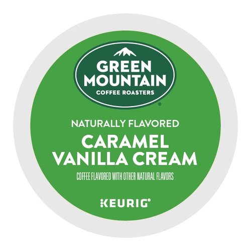 Green Mountain Coffee Roasters Caramel Vanilla Cream | Flavored Light Roast K-Cup Pods - 24 Count