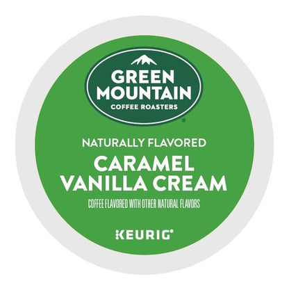 Green Mountain Coffee Roasters Caramel Vanilla Cream | Flavored Light Roast K-Cup Pods - 24 Count