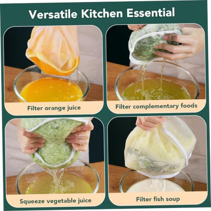 3-Piece Drawstring Cheese Cloth Bags for Straining & Filtration