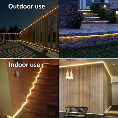 75ft Waterproof LED Rope Lights with Remote Control - Warm White Outdoor Decor