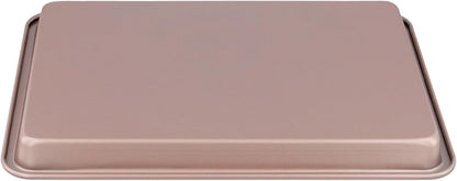 Sheutsan Gold Baking Sheet Pan Set - 4 Pack Carbon Steel Cookie Trays, 13 x 9 x 1 Inch for Roasting